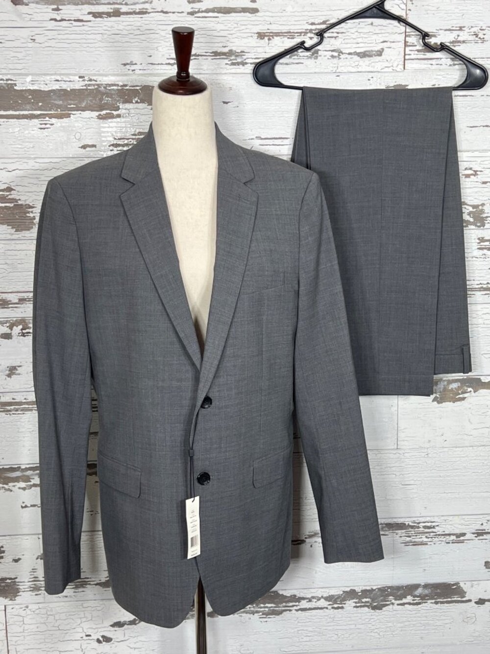 THEORY Wellar Blazer Jacket Marlo Pant Stretch Wool Suit Gray Sz 42R W36 L32 NWT
